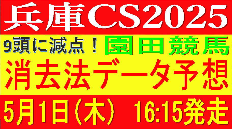 兵庫チャンピオンシップ2025（園田競馬）｜9頭に減点！消去法データ予想