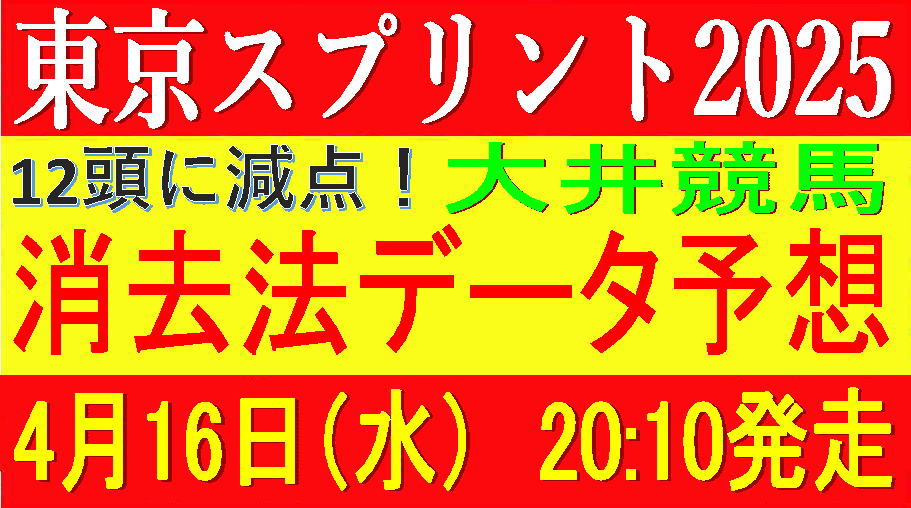 東京スプリント2025（大井競馬）｜12頭に減点！消去法データ予想