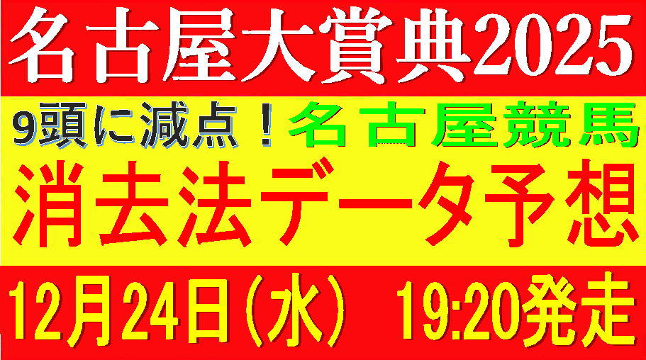 名古屋大賞典2025（名古屋競馬）｜9頭に減点！消去法データ予想