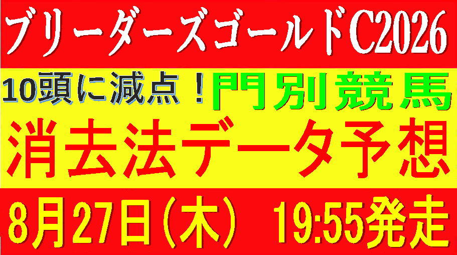 ブリーダーズゴールドカップ2026（門別競馬）｜10頭に減点！消去法データ予想